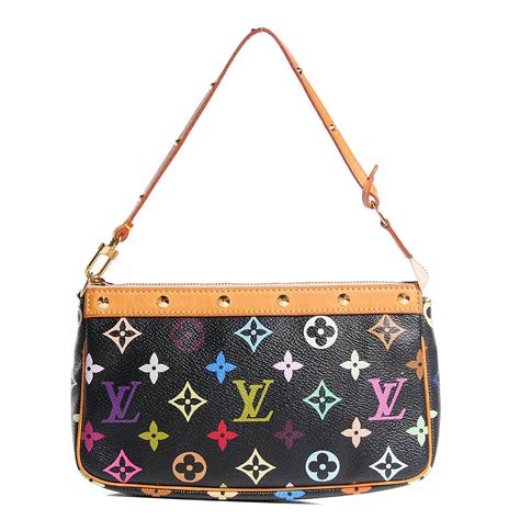 louis vuitton multicolor pochette accessoires black